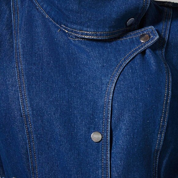 Medium Wash Casual Women's Long Sleeve Denim Jacket - Picture 5 of 6